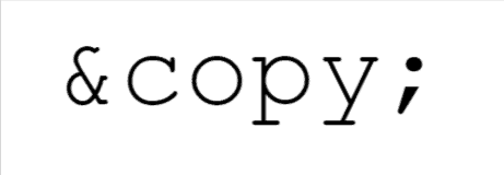 Copyright symbol HTML code on a white background.