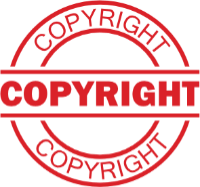 Red "copyright" stamp.