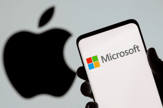 Apple and Microsoft logo.